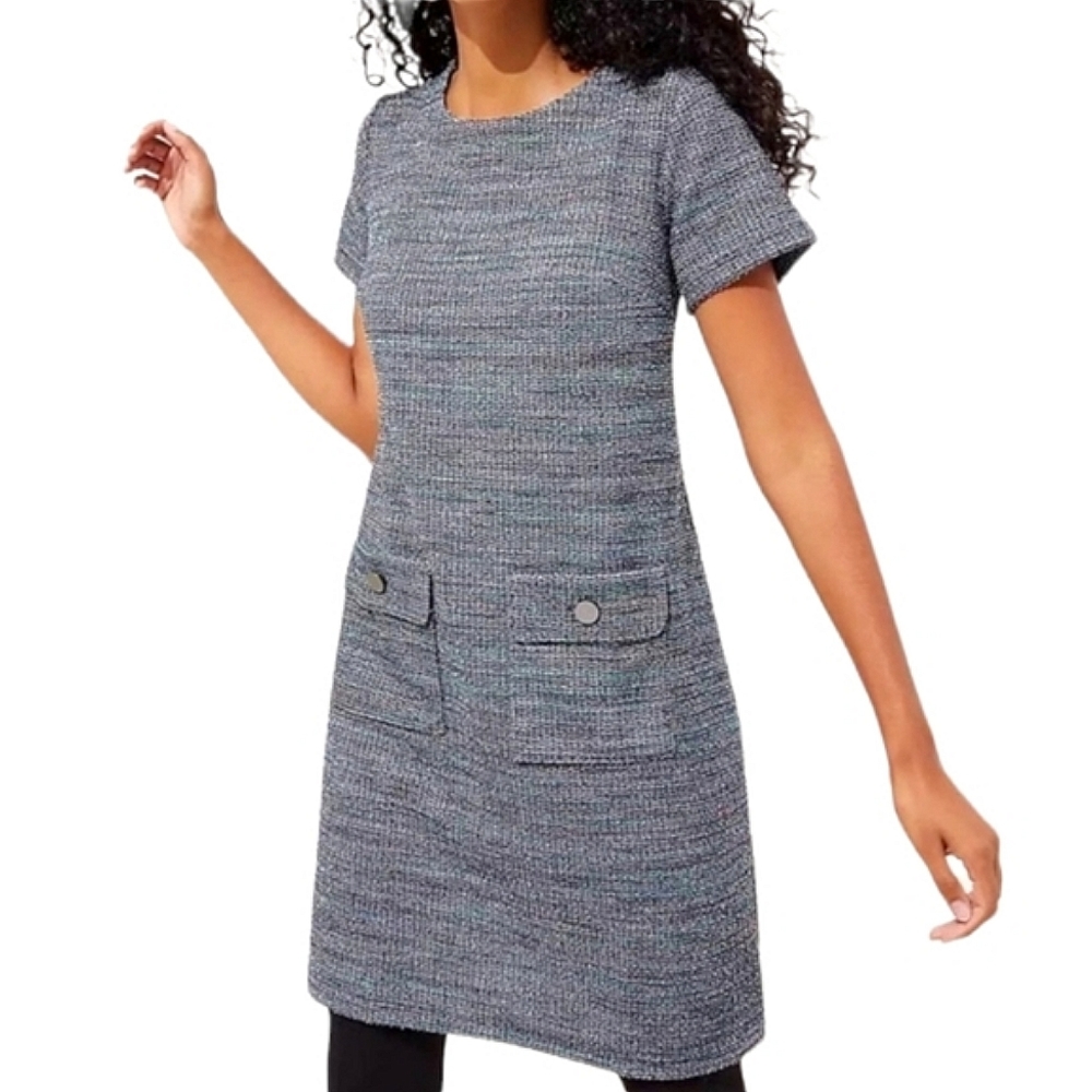 NWOT LOFT Shimmer Tweed Shiftdress